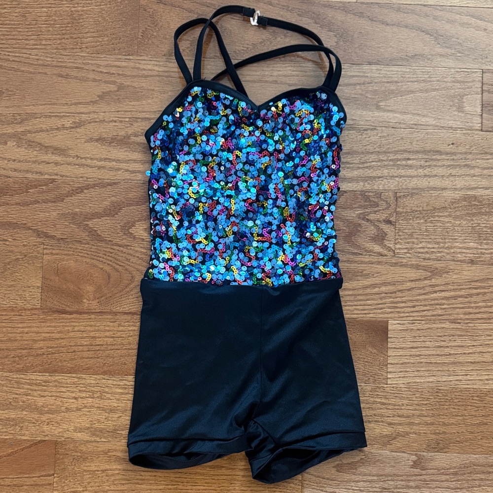Sequin Dance Costume Leotard Weissman size IC 7/8